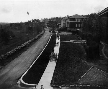 Aerial view of a portion of the Promenade in the 1940s. 