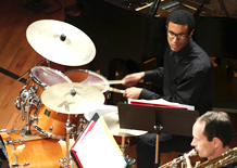 Man playing jazz drumset