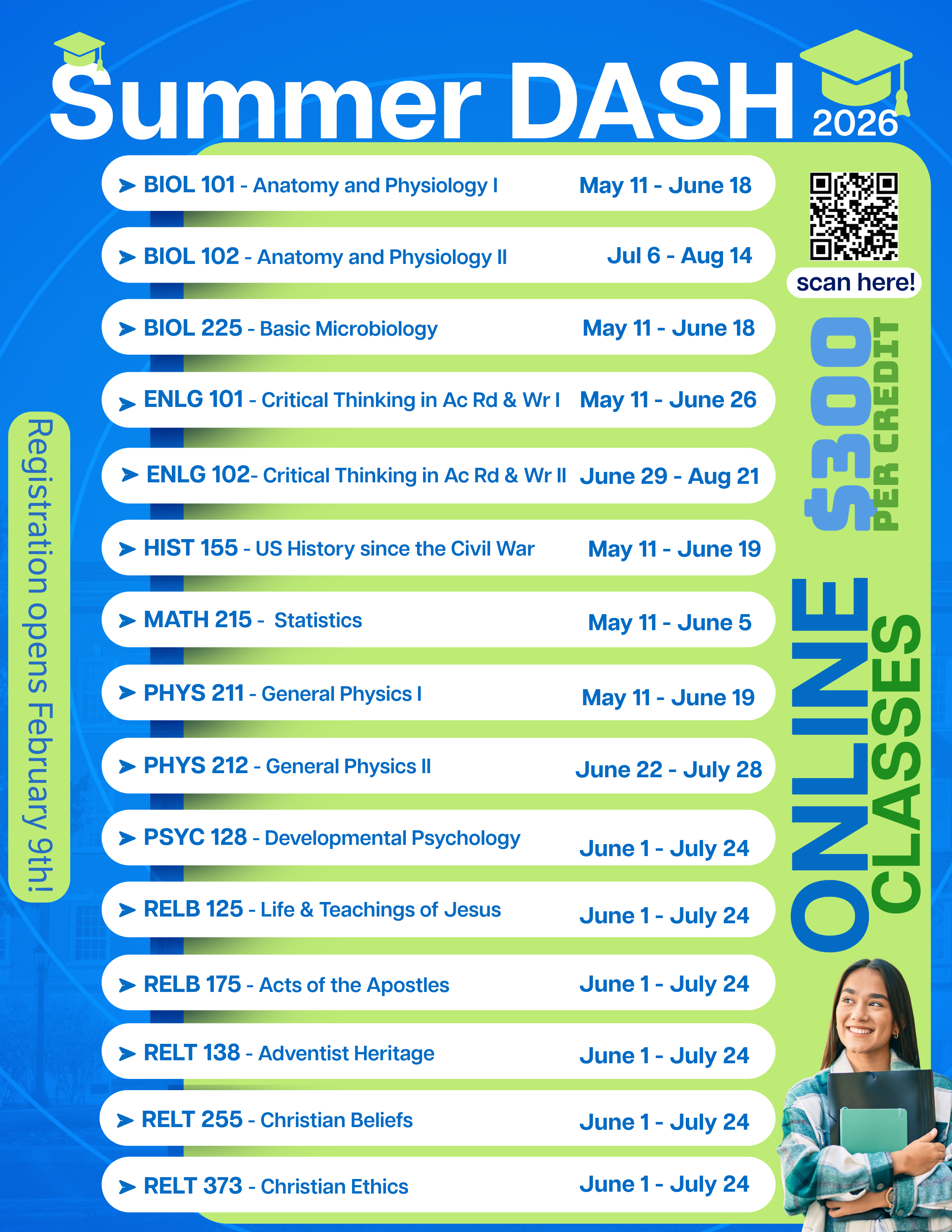 Summer Dash schedule for 2025