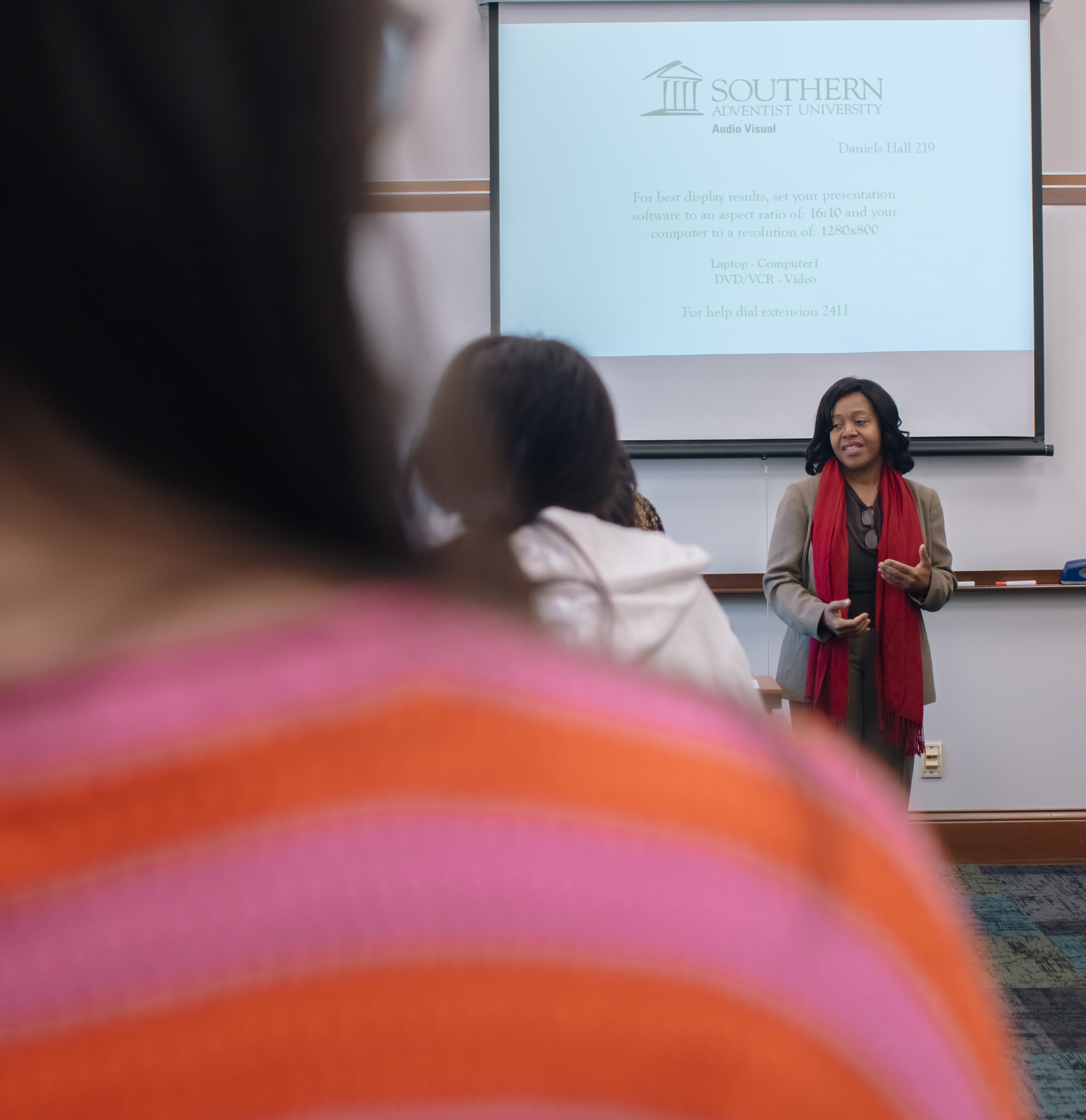 Professor teaching a course