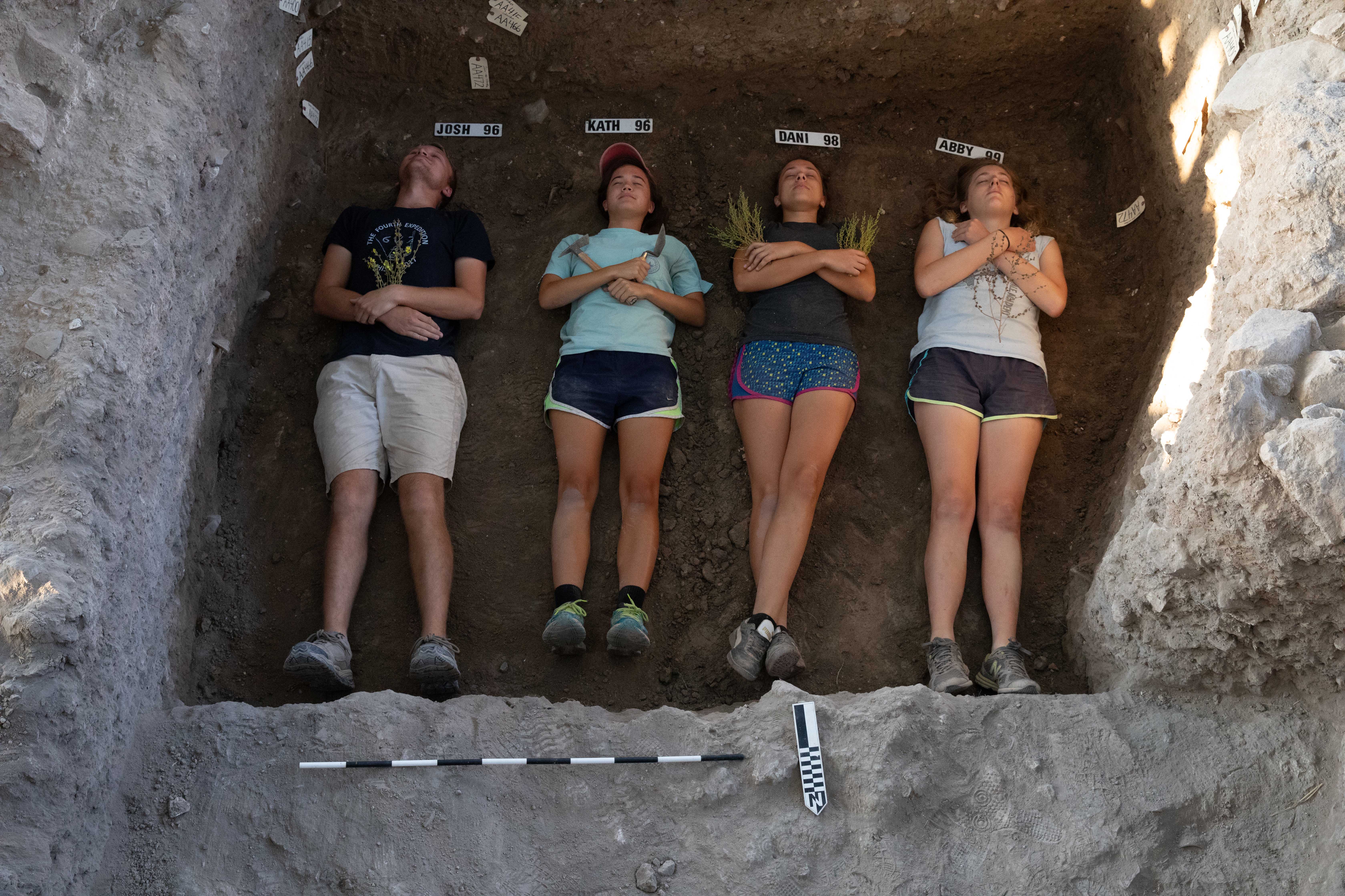 Volunteers at dig sight