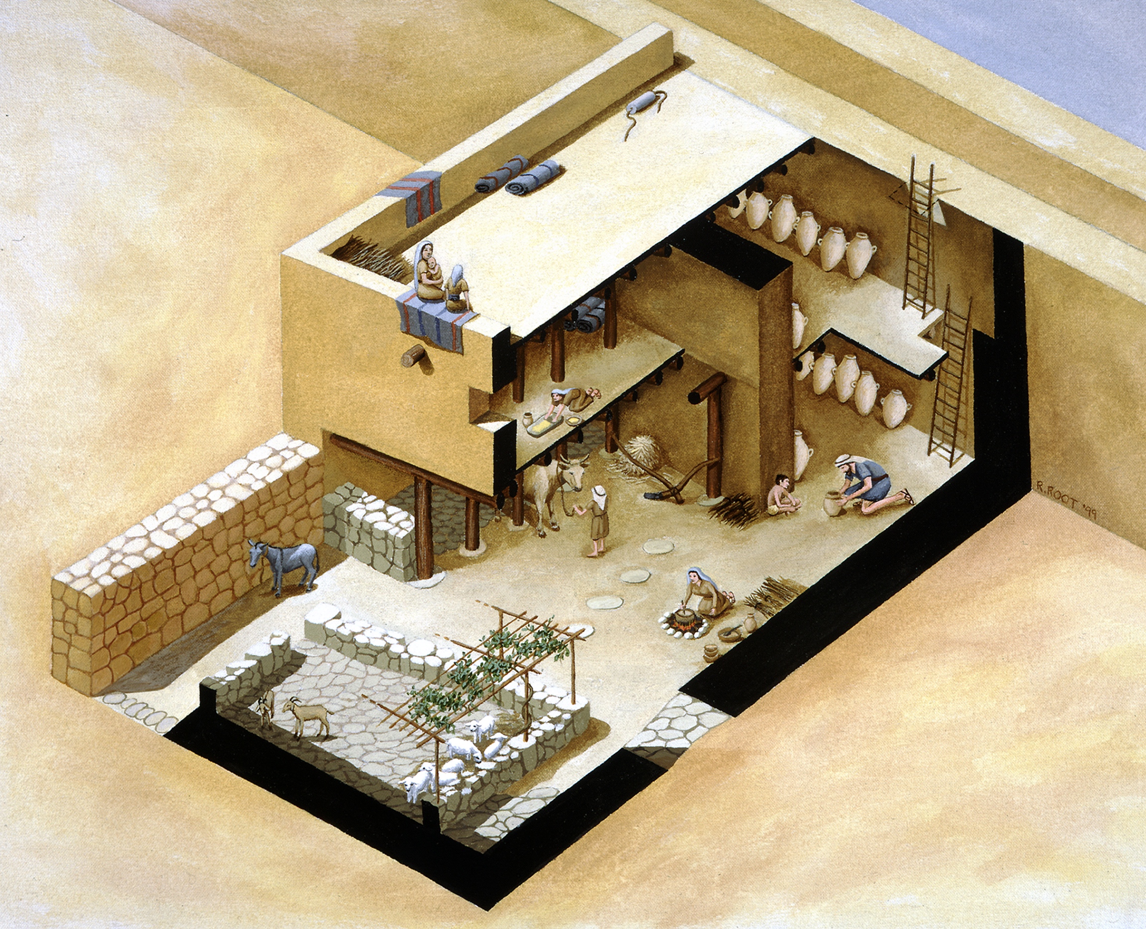 An illustration of a typical Israelite home.