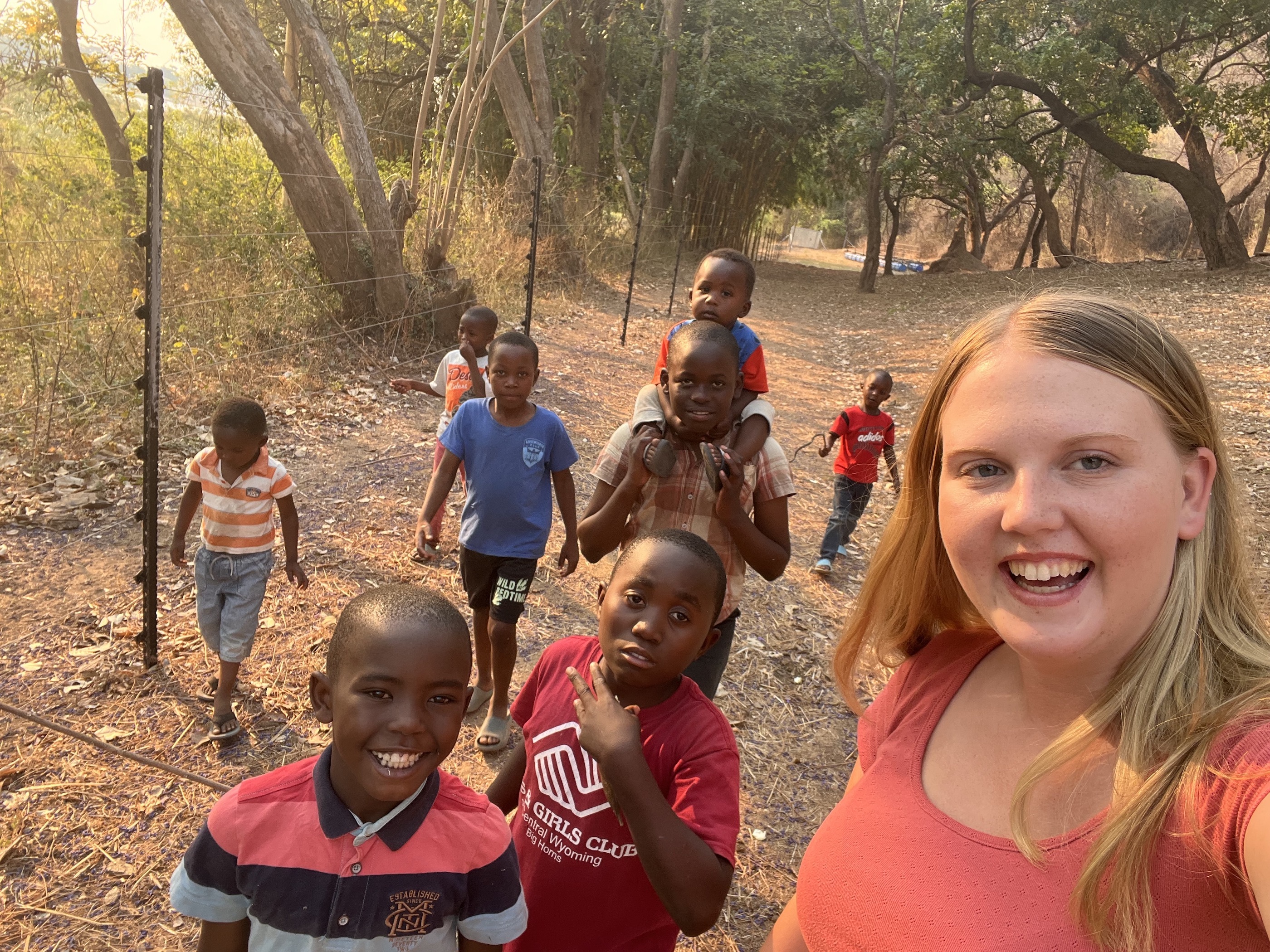 a group photo with children