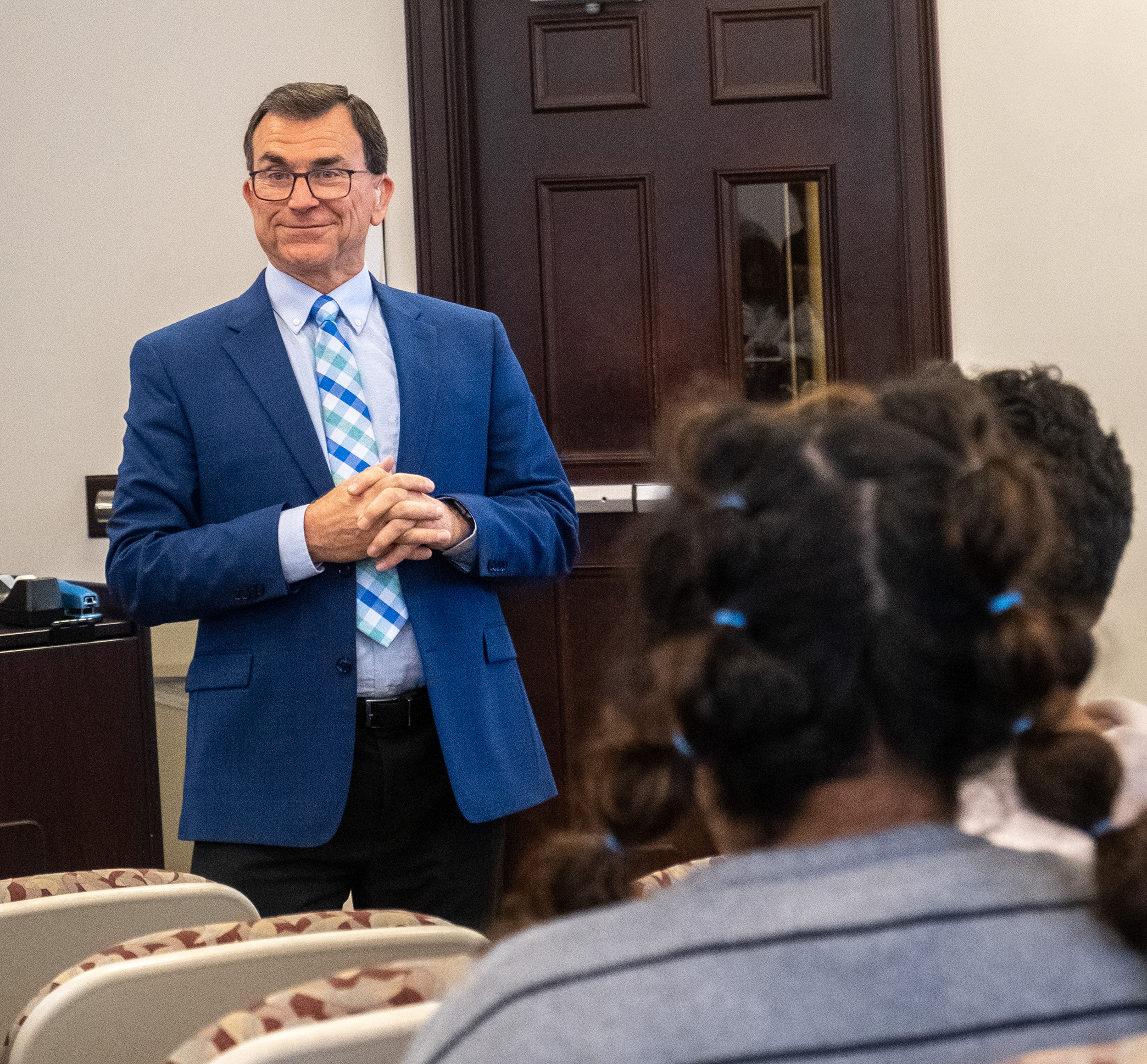 Professor David Hartman prays for each of his students by name throughout the semester.