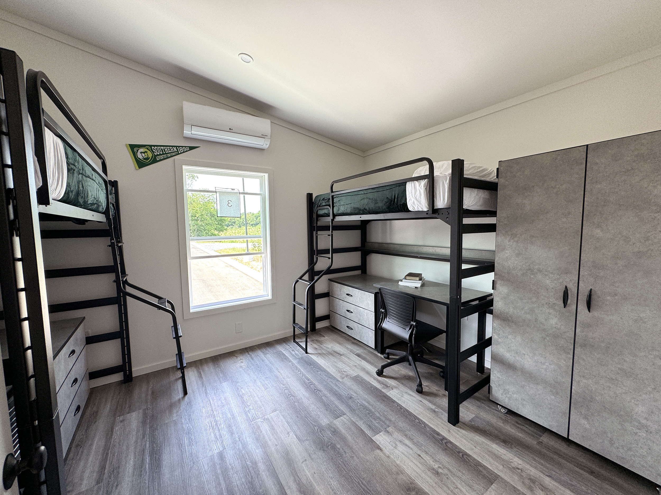 View of the bedroom in the new mountain cottages