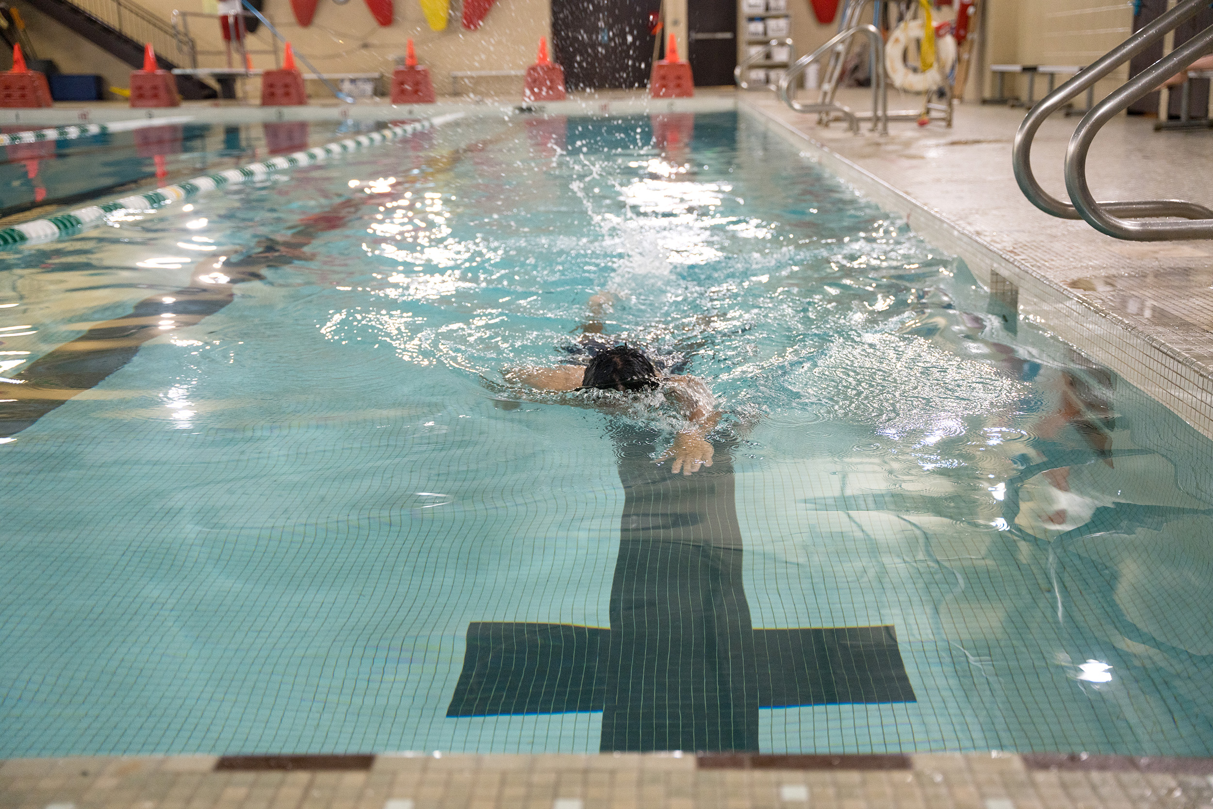 a swimmer in the pool